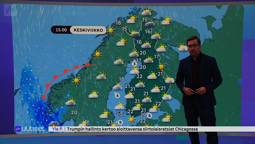 Sääennuste klo 7.40