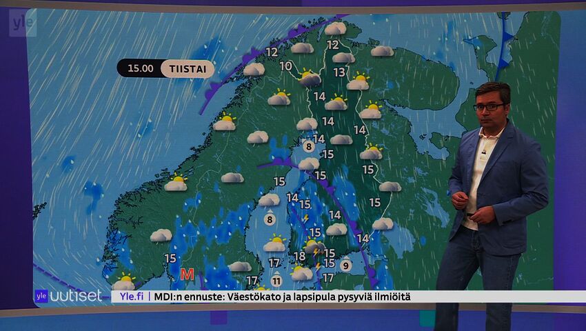 Sääennuste klo 7.40
