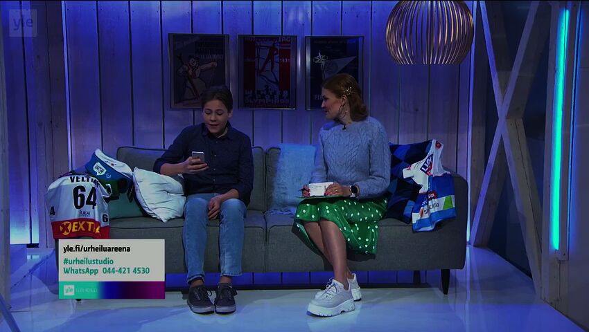 Leevi Harjanne TET-harjoittelijana Urheilustudiossa