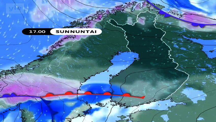 Alkuviikon sääennusteanimaatio