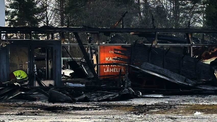 Tältä K-market näytti palon jälkeen