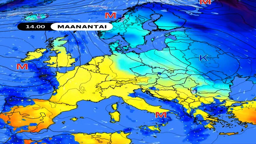 Animaatio kuluvan viikon säästä