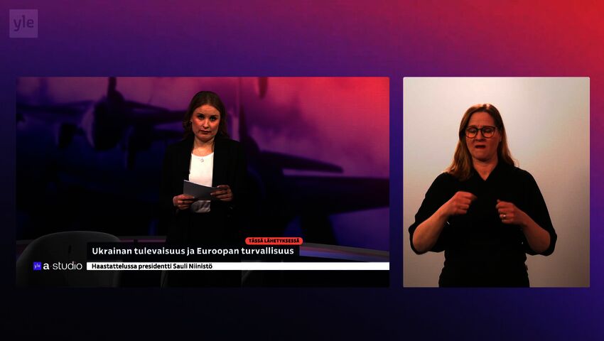 A-studio viittomakielelle tulkattuna