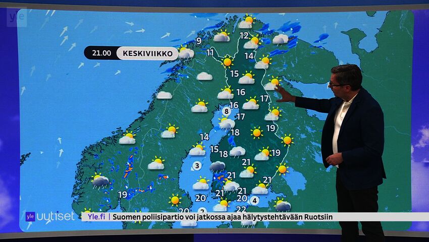 Sääennuste klo 7.40