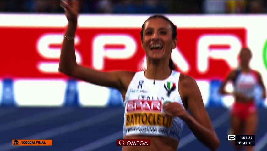 Slutspurten på damernas 10 000 meter