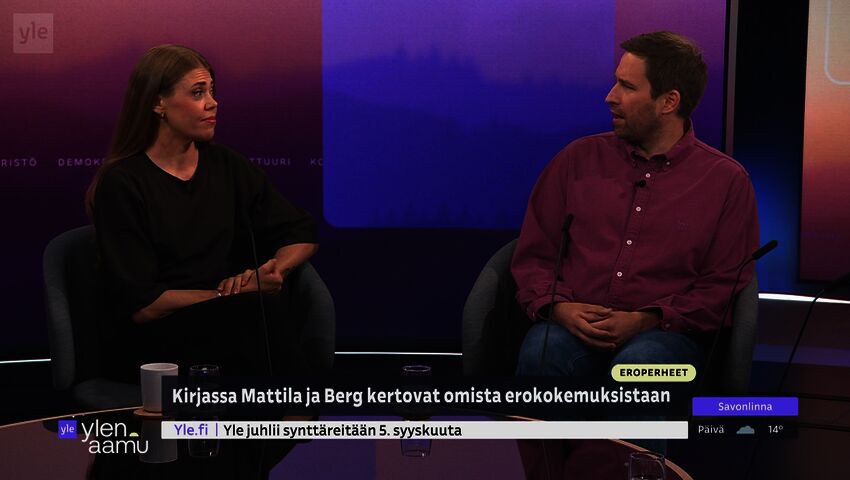 Kirjailijat Raisa Mattila ja Antti Berg
