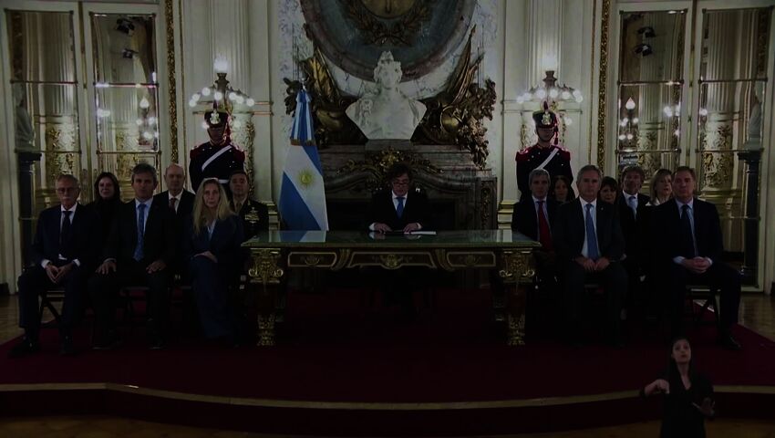 Argentiinan presidentti Javier Milei puhui Falklandin saarista