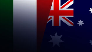 1. pudotuspelikierroksen ottelu Italia - Australia