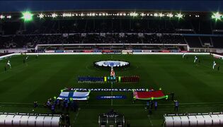 Publiken buade under Belarus nationalsång