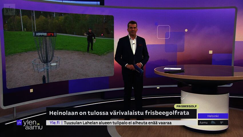 Heinolaan rakennetaan värivalaistu frisbeegolfrata